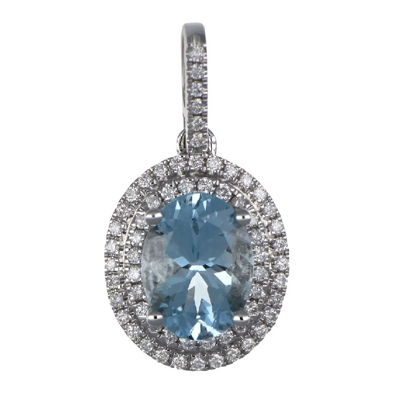 Aquamarine Pendant (Aquamarine 1.67 cts. White Diamond 0.23 cts.)