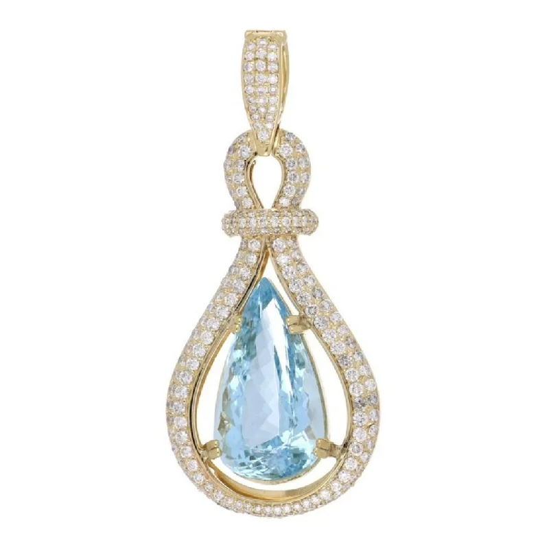 Aquamarine Pendant (Aquamarine 17.24 cts. White Diamond 2.44 cts.)