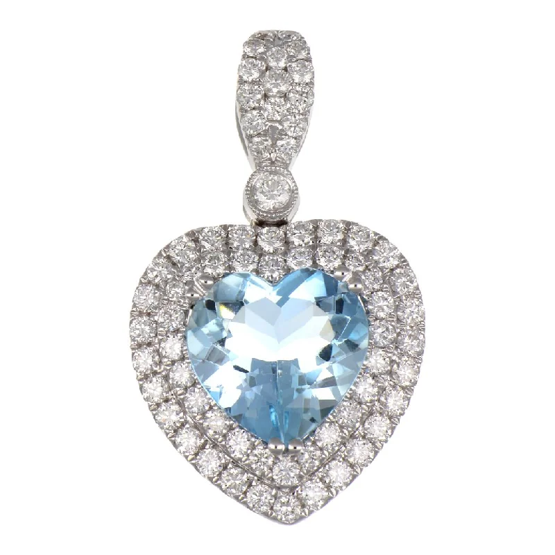 Aquamarine Pendant (Aquamarine 2.58 cts. White Diamond 0.79 cts.)