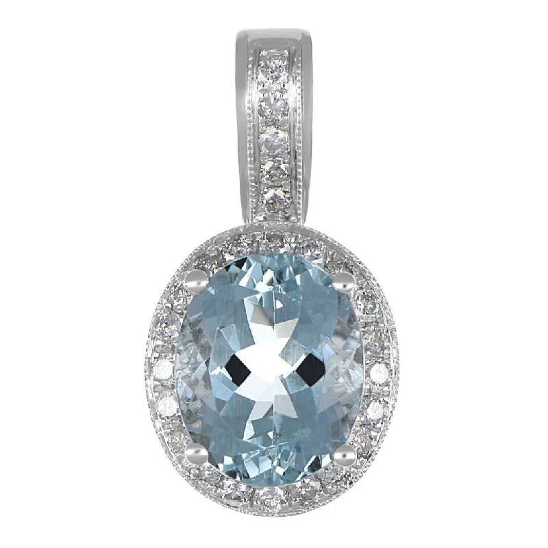 Aquamarine Pendant (Aquamarine 3.58 cts. White Diamond 0.37 cts.)