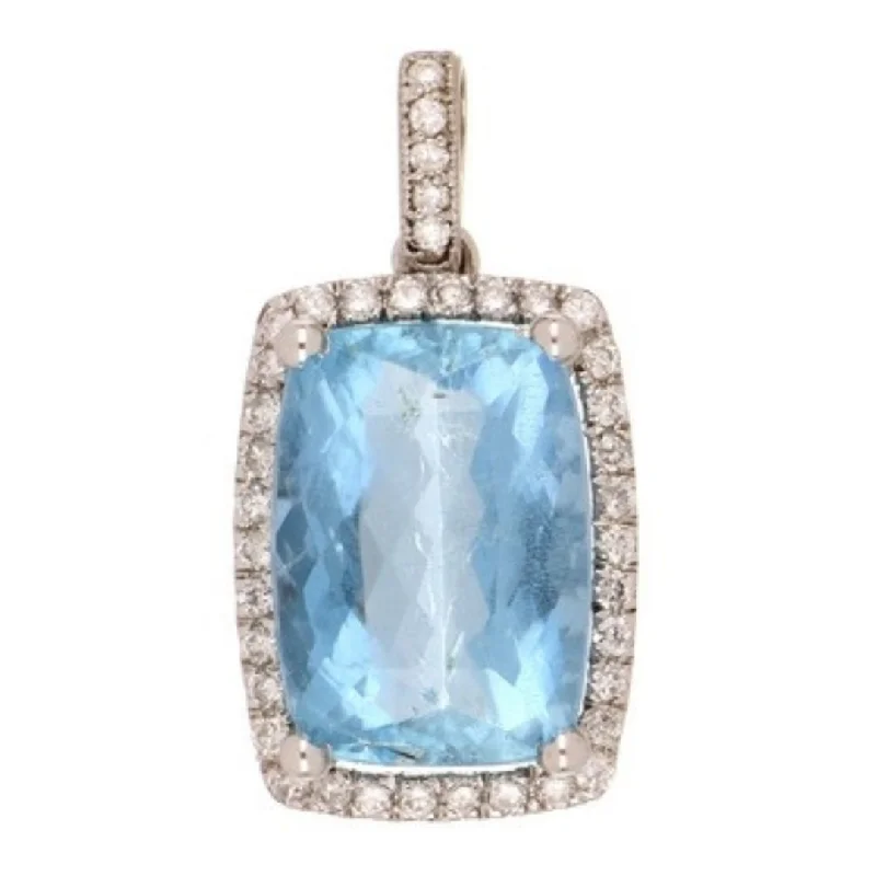 Aquamarine Pendant (Aquamarine 6.57 cts. White Diamond 0.47 cts.)