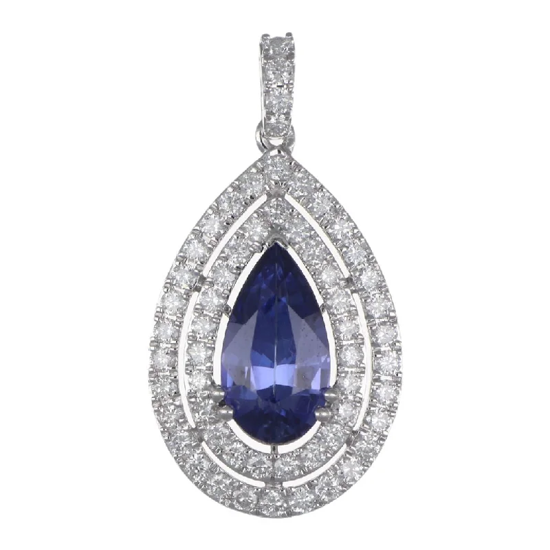 Blue Sapphire Pendant (Blue Sapphire 2.4 cts. White Diamond 0.9 cts.)