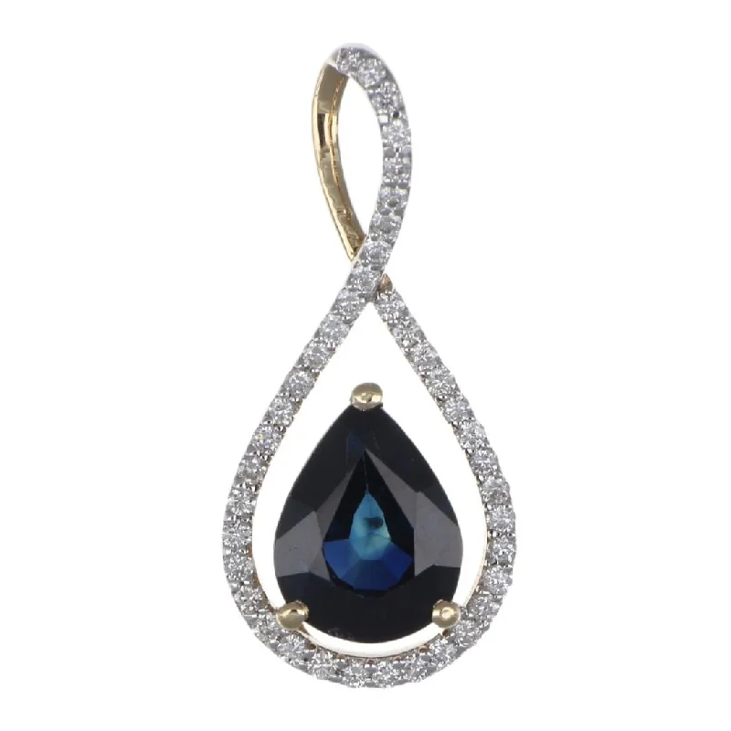 Blue Sapphire Pendant (Blue Sapphire 2.62 cts. White Diamond 0.24 cts.)