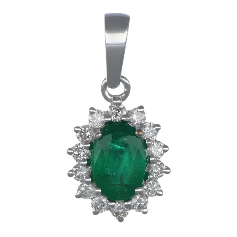 Emerald Pendant (Emerald 0.7 cts. White Diamond 0.26 cts.)