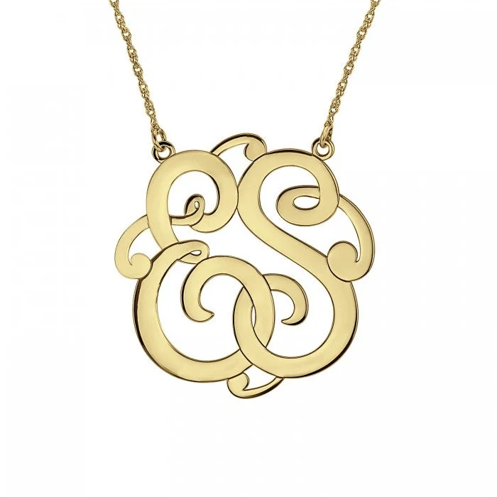 Fink's 40mm Classic Two Initial Monogram Necklace