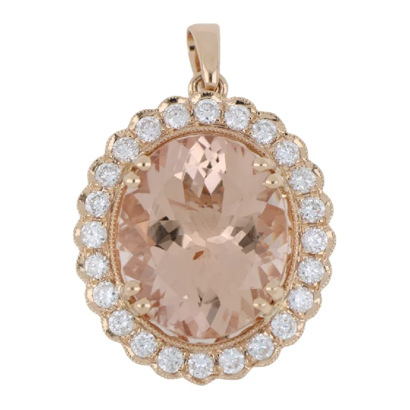 Morganite Pendant (Morganite 4.2 cts. White Diamond 0.4 cts.)