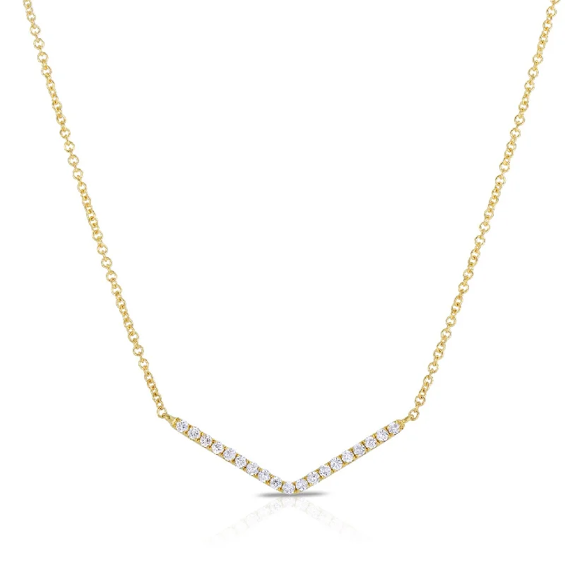 Sabel Collection 14K Yellow Gold Diamond "V" Necklace