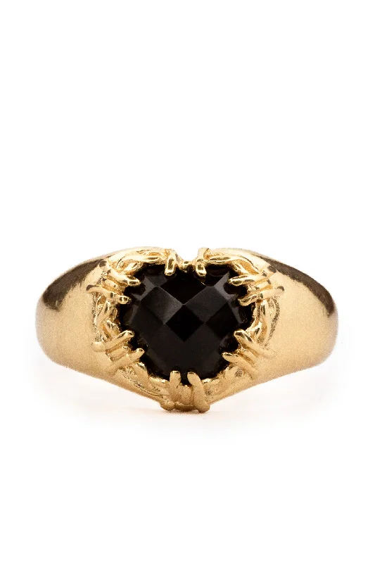 Barbed Heart Ring Gold