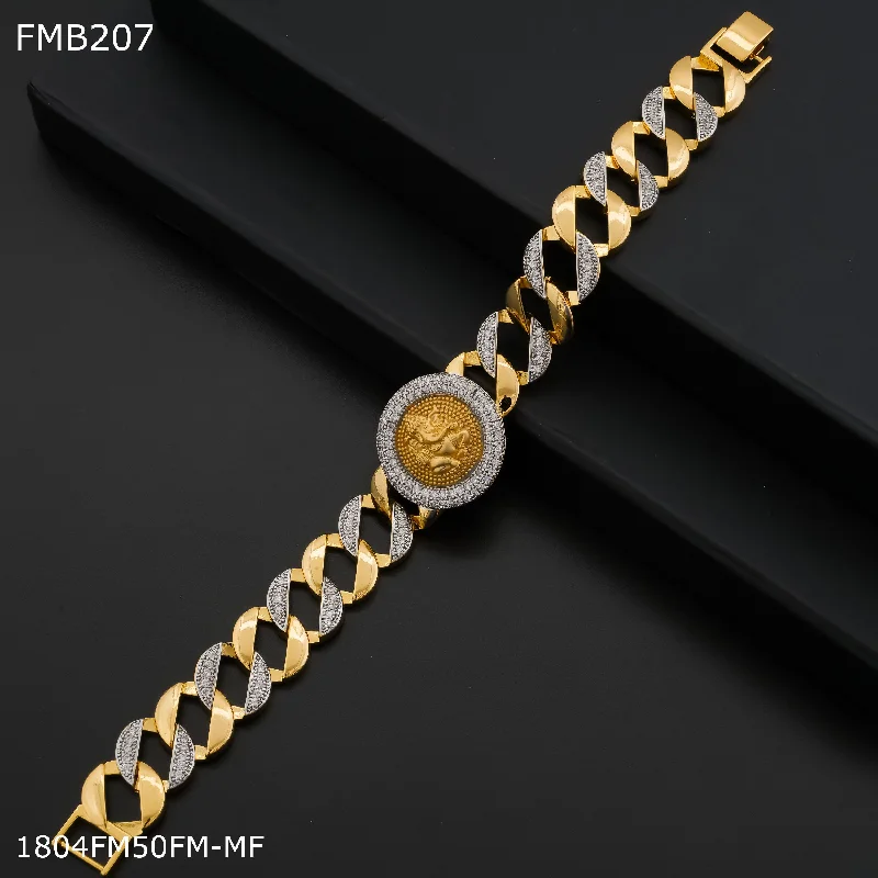 Freemen Ganesh ad goldne Bracelet For Men - FMB207