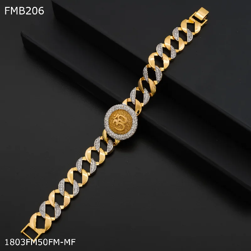 Freemen Om ad goldne Bracelet For Men - FMB206