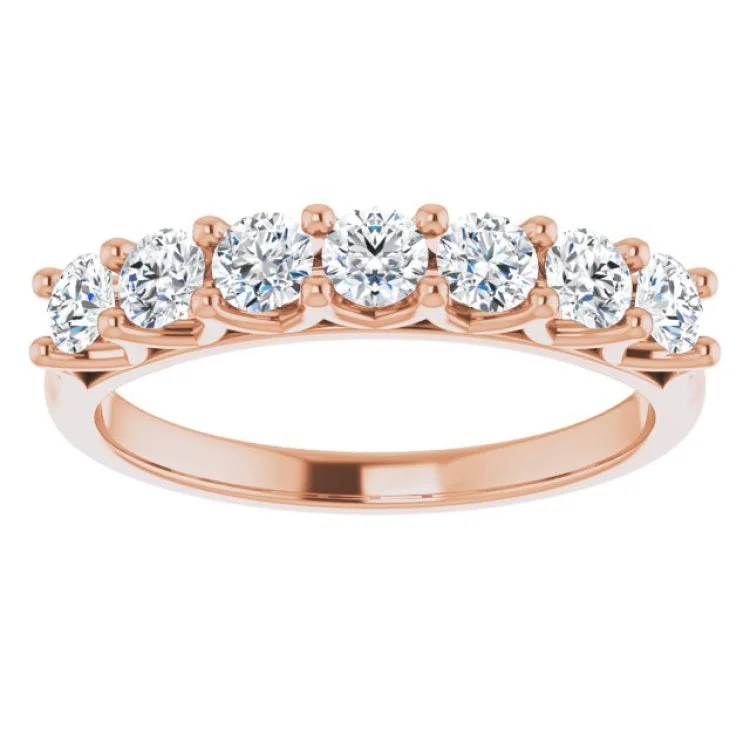 14K Rose 5/8 CTW Natural Diamond Anniversary Band