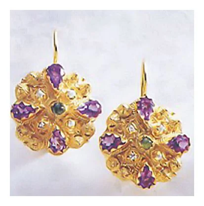 14k Fanny Burney Amethyst Earrings