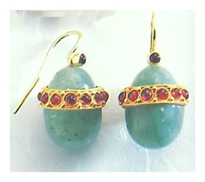 Aventurine Egg Earrings