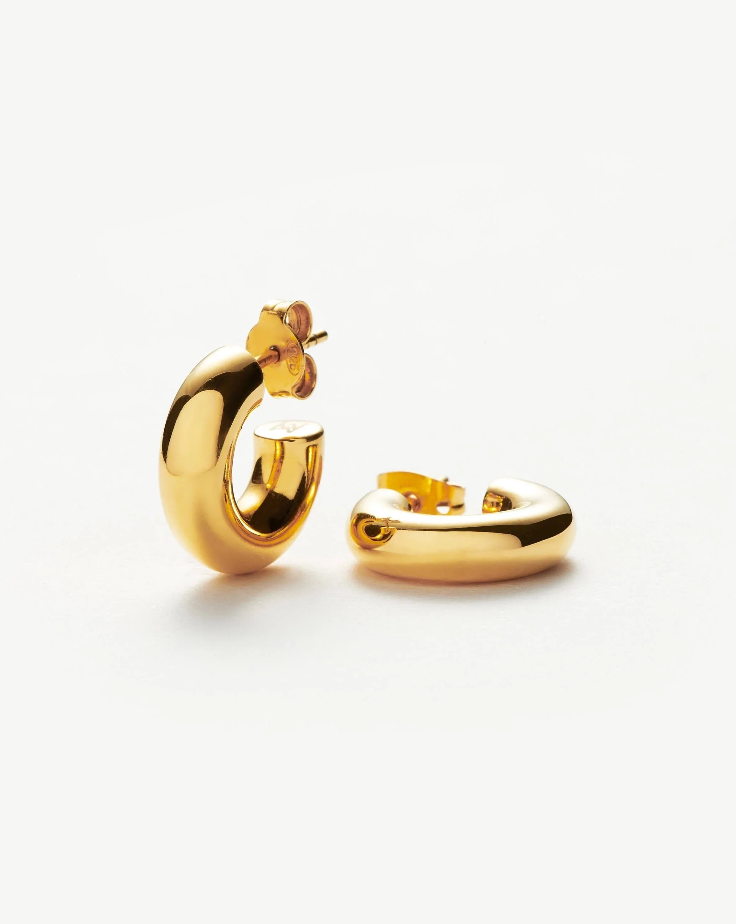 Chubby Tunnel Mini Hoop Earrings | 18ct Gold Plated