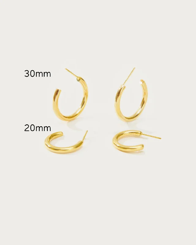 Gold Endless Hoop Earrings Set