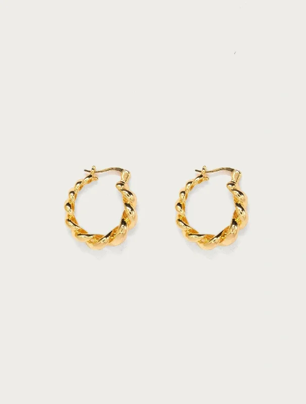 Gold Twisted Hoop Earrings