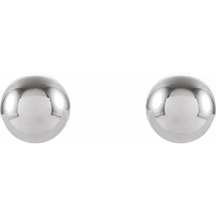 14K White 5 mm Ball Stud Earrings