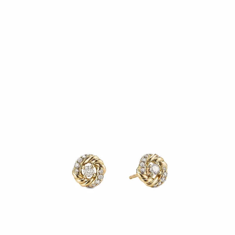 Petite Infinity Stud Earrings in 18K Yellow Gold with Diamonds