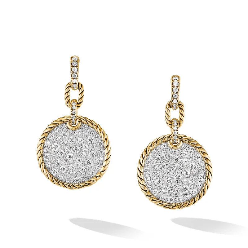 DY Elements® Convertible Drop Earrings in 18K Yellow Gold with Pavé Diamonds