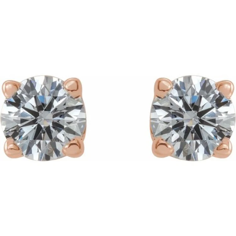 14K Rose 1/4 CTW Natural Diamond Stud Earrings with Friction Post