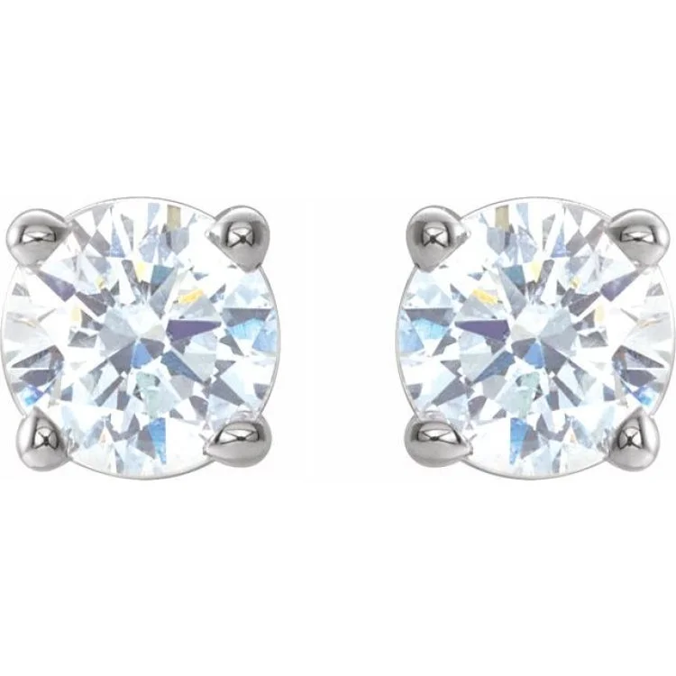 14K White 1/3 CTW Natural Diamond Stud Earrings with Friction Post