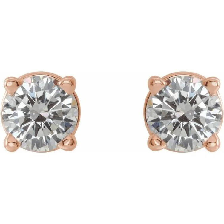 14K Rose 1/3 CTW Natural Diamond Stud Earrings with Friction Post