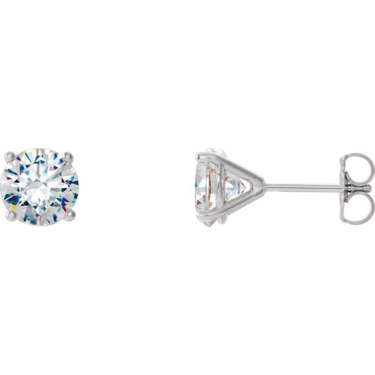 14K White 2 CTW Natural Diamond Cocktail-Style Friction Post Earrings