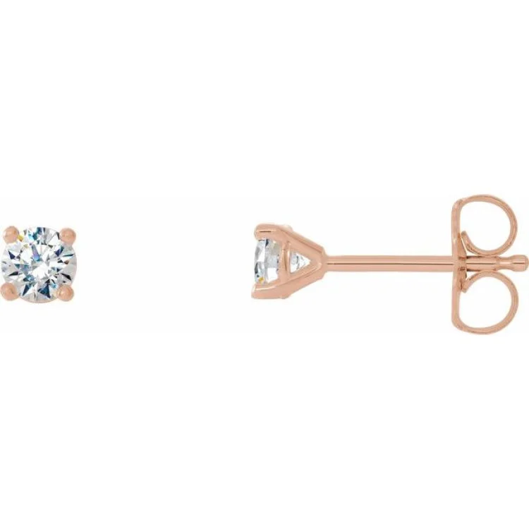 14K Rose 1/5 CTW Natural Diamond Cocktail-Style Friction Post Earrings