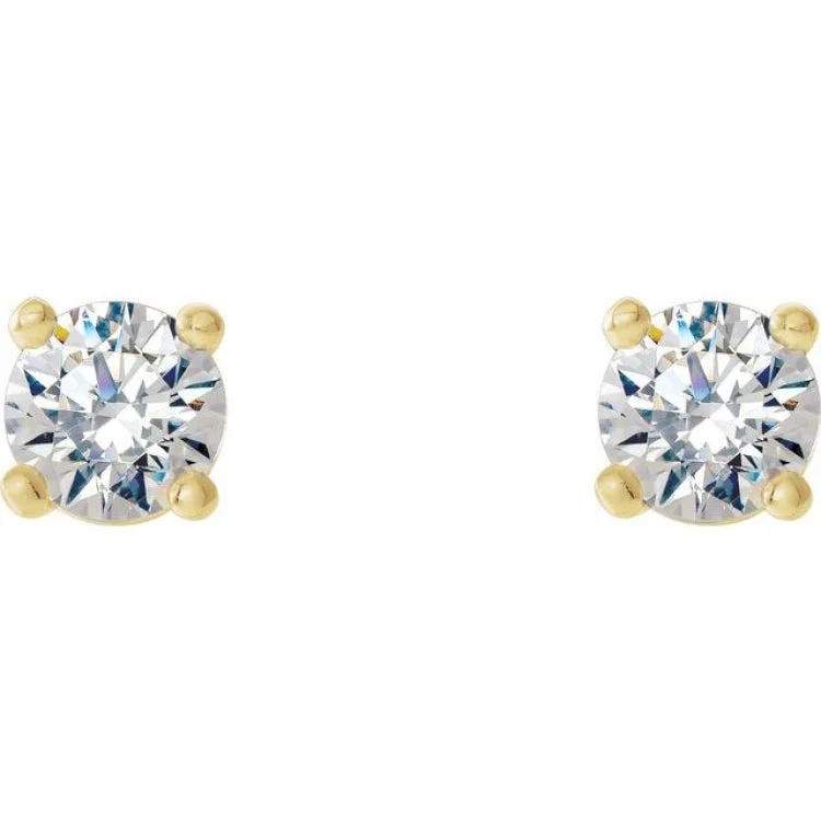 14K Yellow 1/3 CTW Natural Diamond Cocktail-Style Threaded Post Earrings