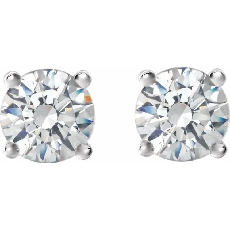 14K White 1/4 CTW Natural Diamond Cocktail-Style Threaded Post Earrings