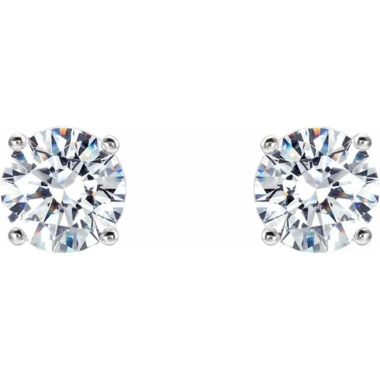 14K White 3/4 CTW Natural Diamond Cocktail-Style Threaded Post Earrings