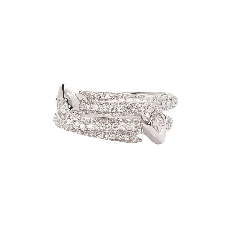 Snake Bookend Band - Pave Diamond