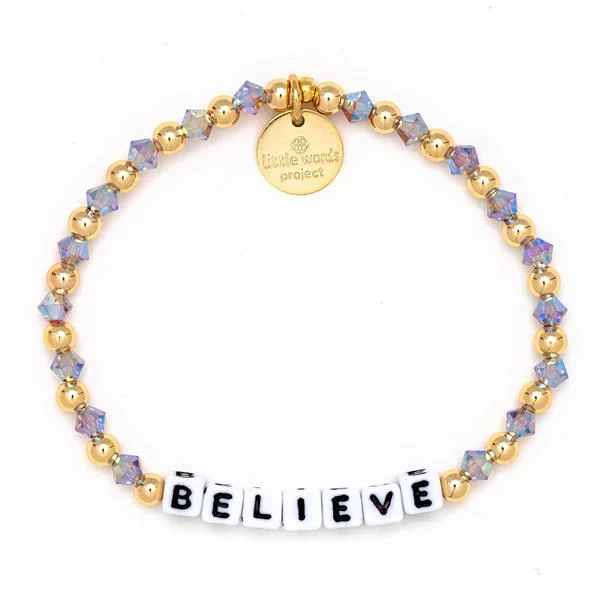 Gold Filled and Crystal Believe Bracelet