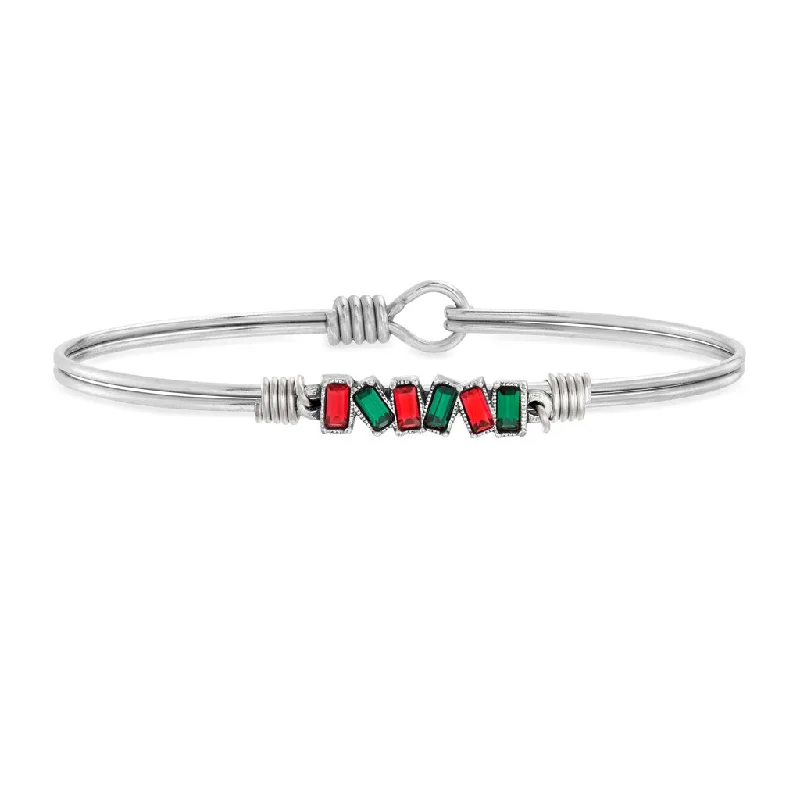 Mini Hudson Holiday Cheer Silver Bangle Bracelet