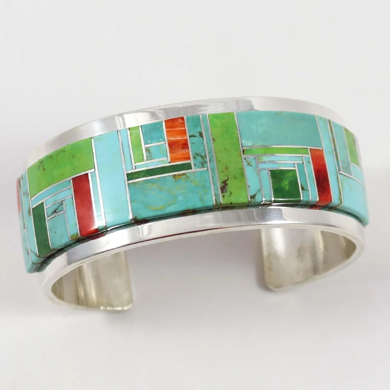 Multi-Stone Inlay Cuff