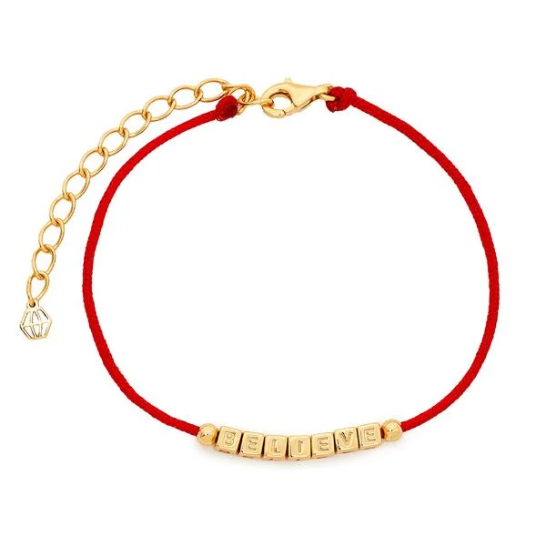 Refined Collection - Believe Red Cord Bracelet