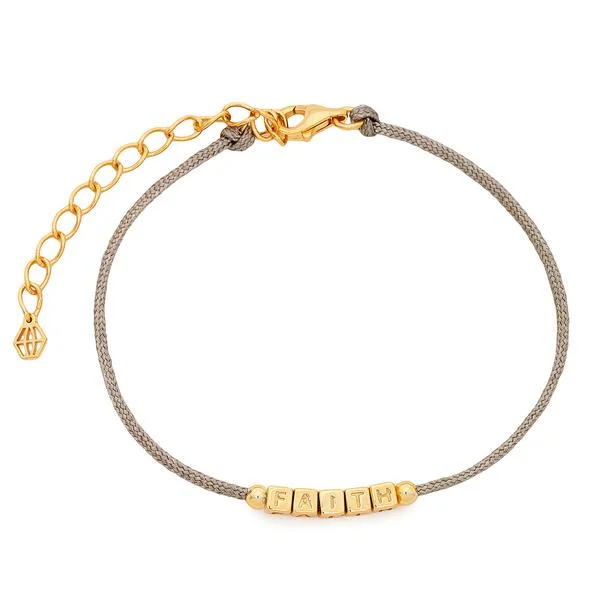 Refined Collection - Faith Gray Cord Bracelet