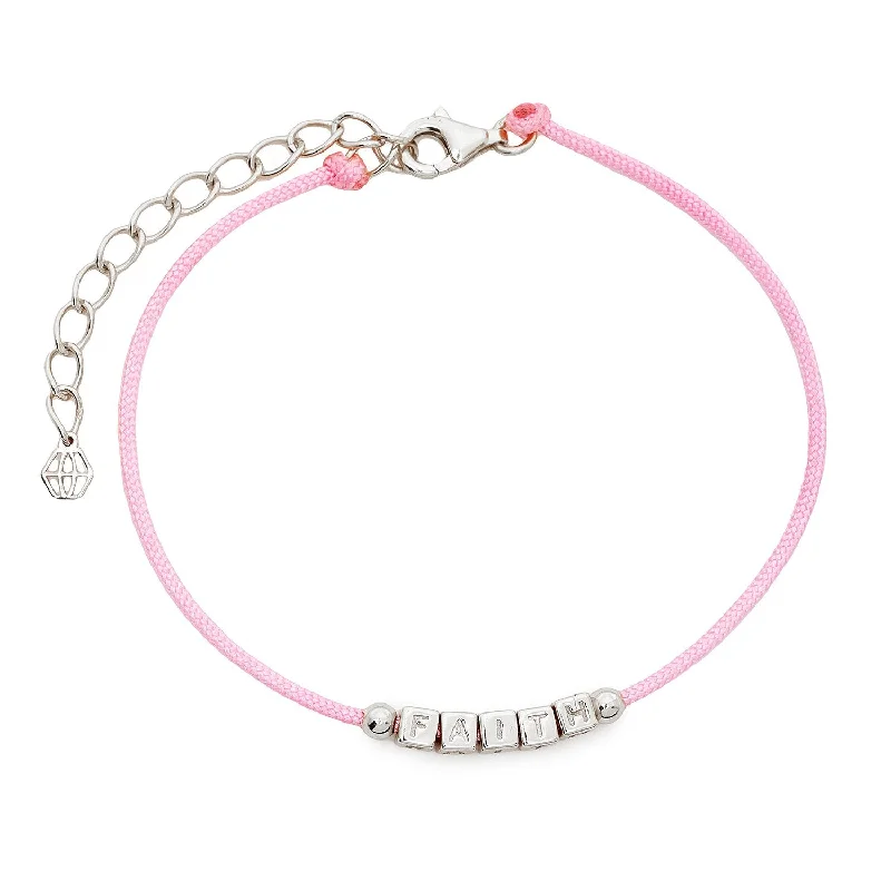 Refined Collection - Faith Light Pink Cord Bracelet