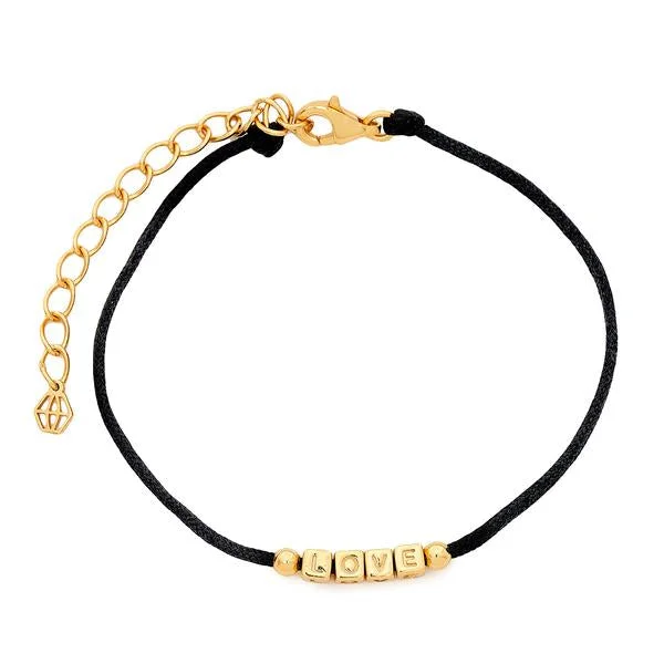 Refined Collection - Love Black Cord Bracelet