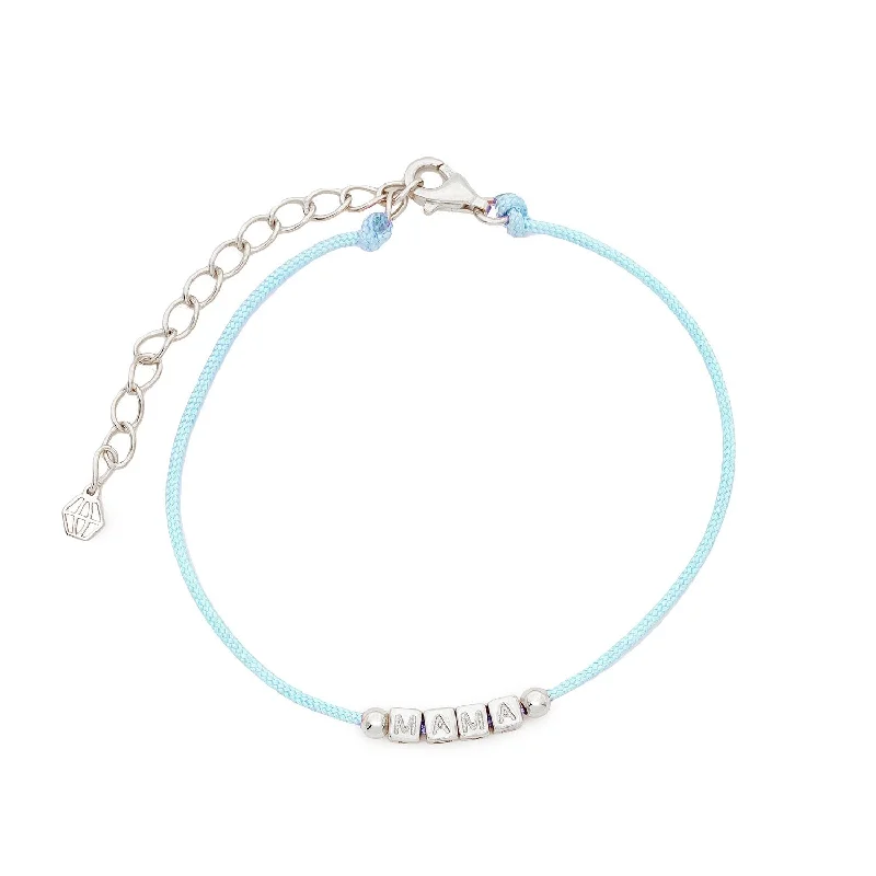 Refined Collection - Mama Light Blue Cord Bracelet