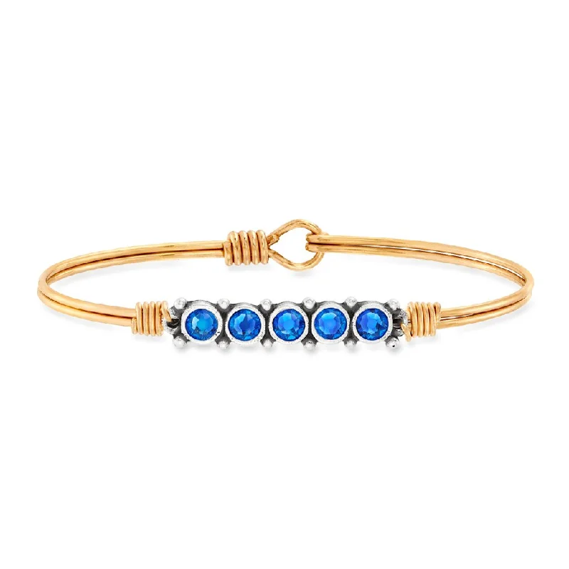 September Birthstone Brass Bangle Bracelet