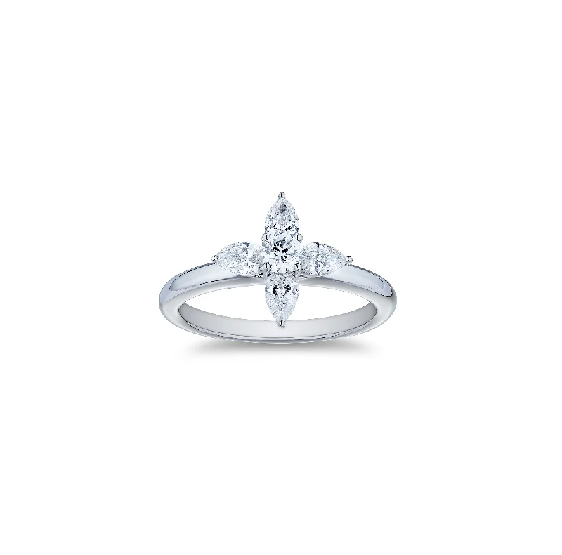 Sabel Collection White Gold Star Diamond Ring