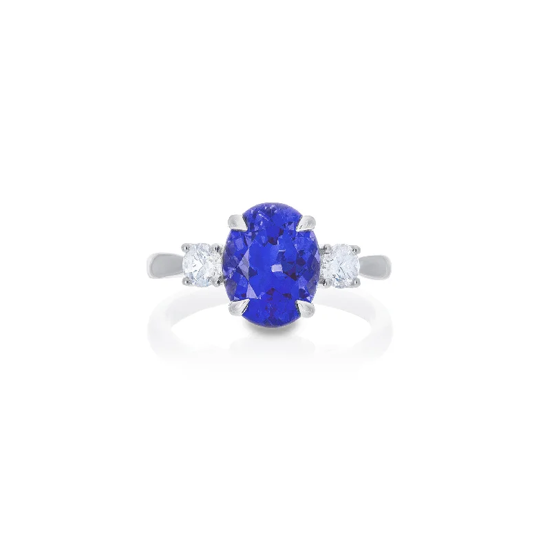 Sabel Collection White Gold Tanzanite and Diamond Accent Ring