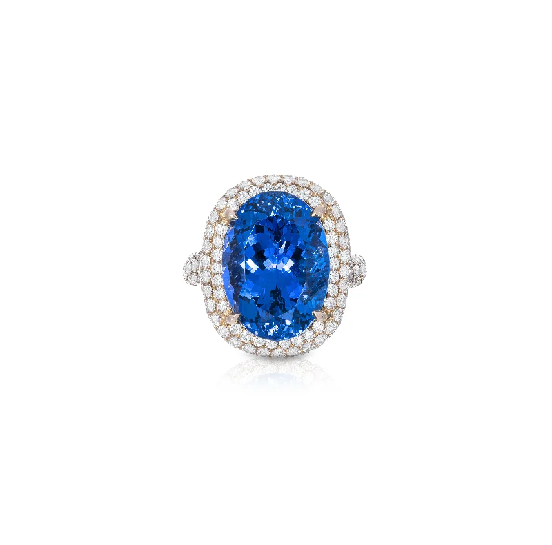 Sabel Collection Yellow Gold Tanzanite and Diamond Fashion Ring