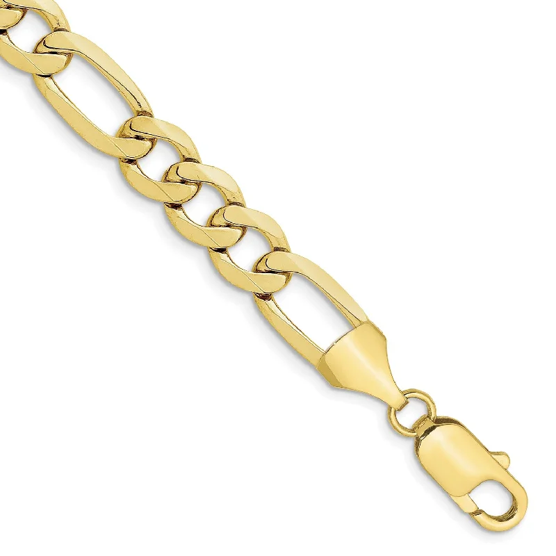 10KT Yellow Gold 8-inch 10MM Figaro Bracelet