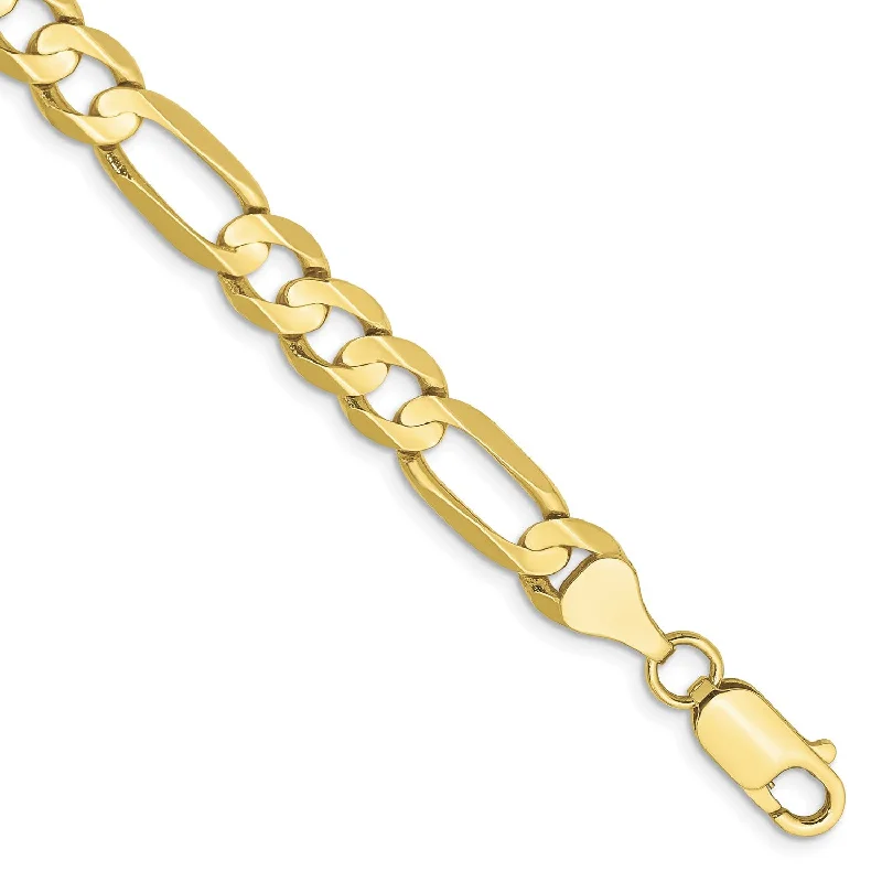 10KT Yellow Gold 8-inch 6.75MM Lobster Clasp Figaro Bracelet