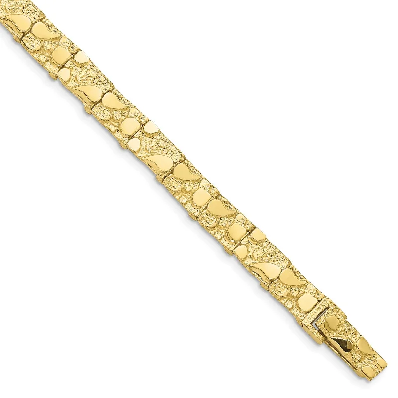 10KT Yellow Gold 8-inch 7MM Nugget Bracelet