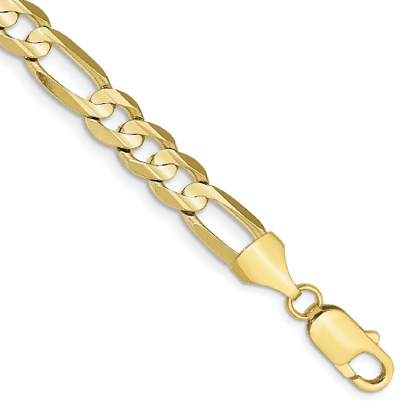 10KT Yellow Gold 9-inch 7.5MM Figaro Bracelet