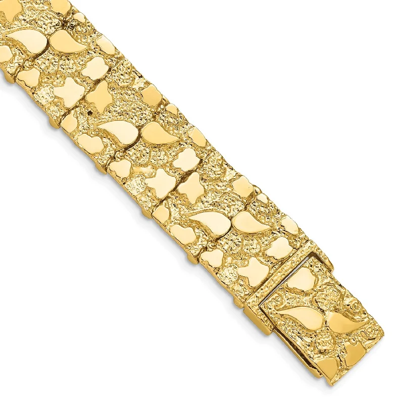 14KT Yellow Gold 8-inch 15MM Nugget Bracelet