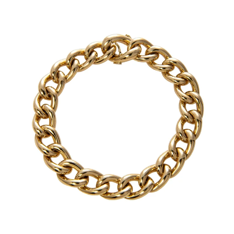 18K Yellow Gold Polished Oval Link Bracelet